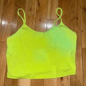 slim fitting neon green tank top